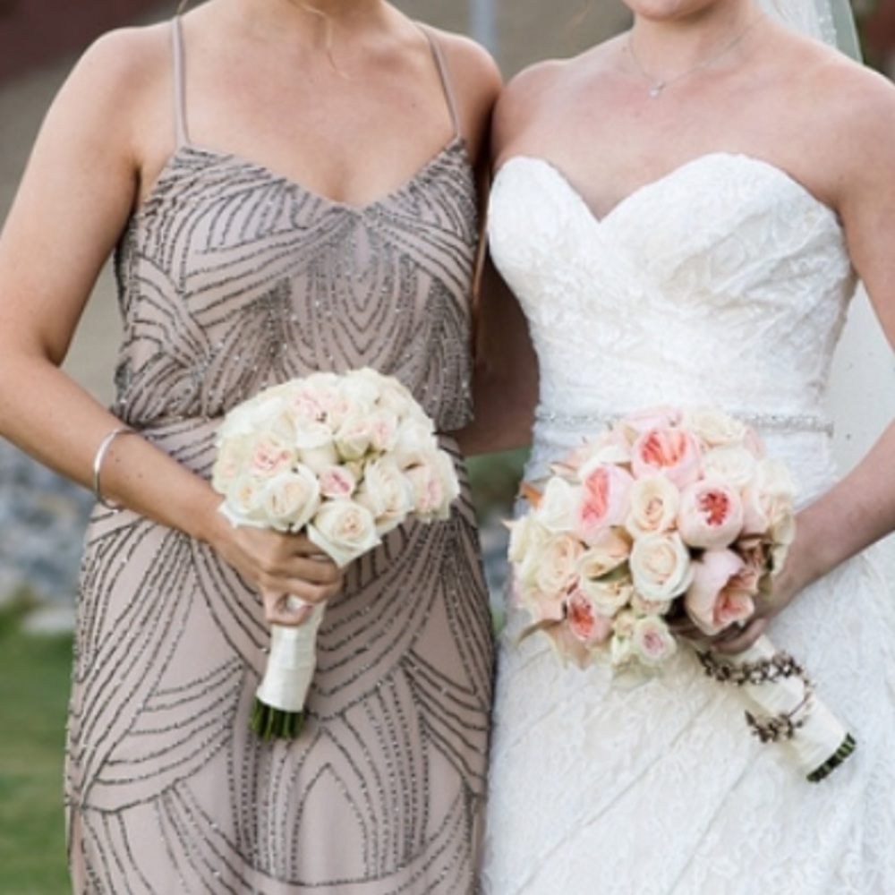 Adrianna Pappel Beaded Chiffon Blouson Gown